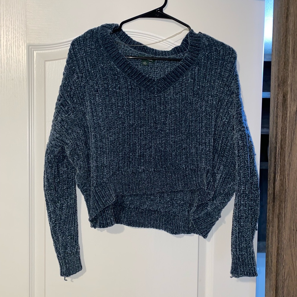 Green Wild Fable Crop Sweater